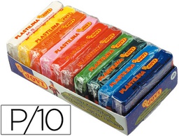 [70-10S] PLASTILINA JOVI -BANDEJA CON 10 PAQUETES COLORES SURTIDOS TAMAÑO PEQUEÑO