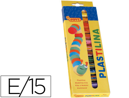 [90/15] PLASTILINA JOVI ESTUCHE DE 15 BARRAS COLORES SURTIDOS