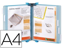 [414171] PORTACATALOGO DE PARED POLIPROPILENO TARIFOLD CON 10 FUNDAS DIN A4 COLOR AZUL