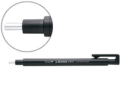 [EH-KUR11] PORTAGOMAS TOMBOW CON CLIP PUNTA GOMA NEGRA REDONDA 2,3 MM DIAMETRO COLOR NEGRO