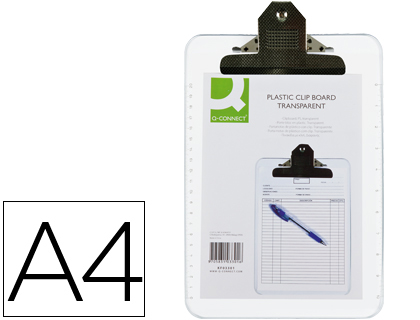 [KF03301] PORTANOTAS Q-CONNECT PLASTICO TRANSPARENTE DIN A4 4 MM