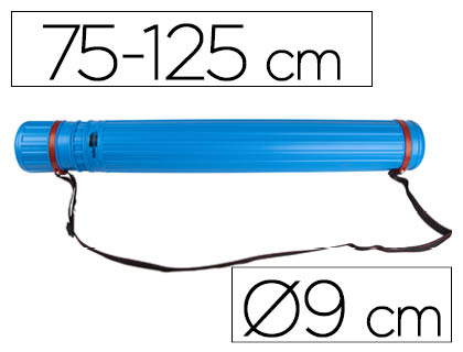 [PP03] PORTAPLANOS PLASTICO LIDERPAPEL DIAMETRO 9 CM EXTENSIBLE HASTA 125 CM AZUL