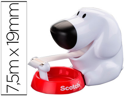 [C31 DOG] PORTARROLLO SOBREMESA SCOTCH DOGGY 8,9 MT X 19 MM INCLUYE ROLLO DE CINTA ADHESIVA MAGIC