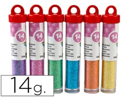 [PU04] PURPURINA LIDERPAPEL FANTASIA COLORES METALICOS PASTELES BOTE DE 14 GR