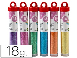 [PU06] PURPURINA LIDERPAPEL FANTASIA COLORES METALICOS PASTELES BOTE DE 18 GR