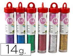 [PU03] PURPURINA LIDERPAPEL FANTASIA COLORES METALICOS SURTIDOS BOTE DE 14 GR