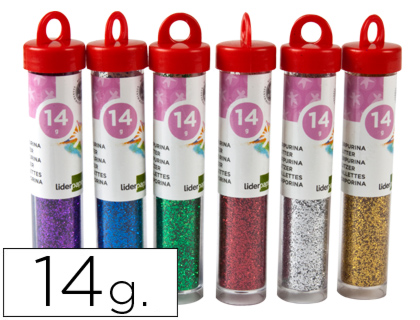 [PU03] PURPURINA LIDERPAPEL FANTASIA COLORES METALICOS SURTIDOS BOTE DE 14 GR