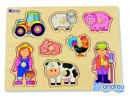 [16457] PUZLE ANDREUTOYS MADERA GRANJA 8 PIEZAS