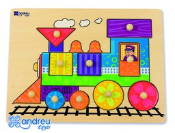 [16451] PUZZLE ANDREUTOYS MADERA TREN 10 PIEZAS