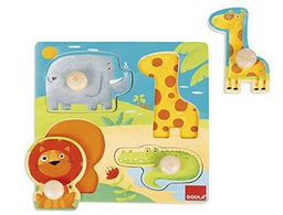 [53004] PUZLE GOULA ANIMALES SELVA 4 PIEZAS
