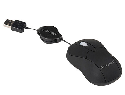 [KF04369] RATON Q-CONNECT MINI OPTICO 800 DPI RETRACTIL USB 1,5 GHZ NEGRO