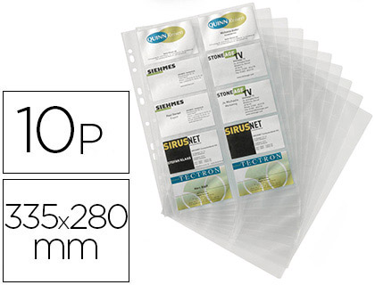 [2389] RECAMBIO FUNDAS DURACLIP PARA TARJETERO 2384 BOLSA DE 10 HOJAS CAPACIDAD 20 TARJETAS POR HOJA