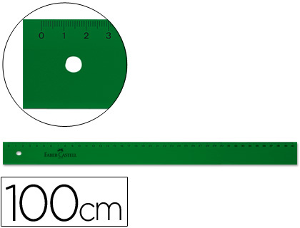 [820] REGLA FABER CASTELL 100 CM PLASTICO VERDE
