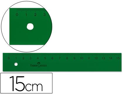 [810] REGLA FABER CASTELL 15 CM PLASTICO VERDE