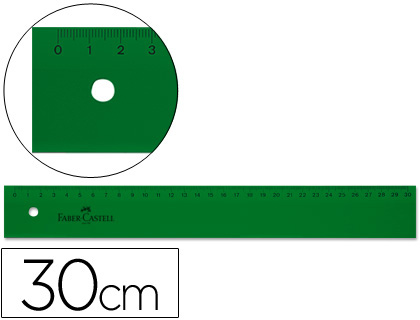[813] REGLA FABER CASTELL 30 CM PLASTICO VERDE