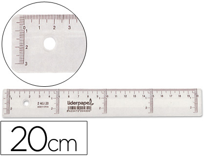 [RG01] REGLA LIDERPAPEL PLASTICO CRISTAL 20 CM