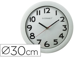 [KF15589] RELOJ Q-CONNECT DE PARED PLASTICO OFICINA REDONDO 30 CM MARCO BLANCO