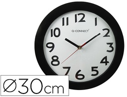 [KF15590] RELOJ Q-CONNECT DE PARED PLASTICO OFICINA REDONDO 30 CM MARCO NEGRO