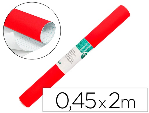 [RO21] ROLLO ADHESIVO LIDERPAPEL UNICOLOR ROJO BRILLO ROLLO DE 0,45 X 2 MT