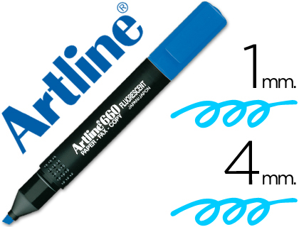 [EK-660 A] ROTULADOR ARTLINE FLUORESCENTE EK-660 AZUL PUNTA BISELADA