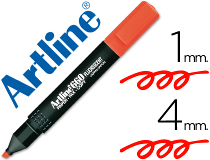 [EK-660 R] ROTULADOR ARTLINE FLUORESCENTE EK-660 ROJO PUNTA BISELADA