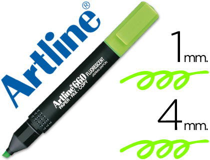 [EK-660 V] ROTULADOR ARTLINE FLUORESCENTE EK-660 VERDE PUNTA BISELADA