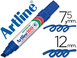 [100-A] ROTULADOR ARTLINE MARCADOR PERMANENTE 100 AZUL PUNTA BISELADA
