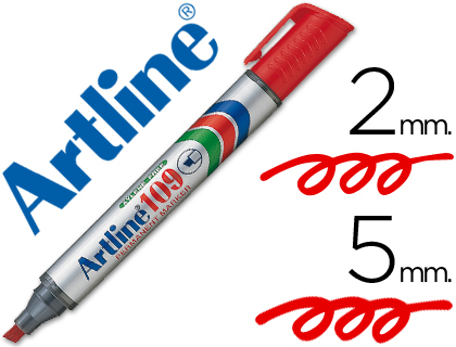 [EK-109R] ROTULADOR ARTLINE MARCADOR PERMANENTE 109 ROJO PUNTA BISELADA
