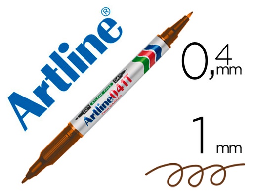 [EK-041T/MA] ROTULADOR ARTLINE MARCADOR PERMANENTE EK-041T MARRON -DOBLE PUNTA 0.4 Y 1.0 MM