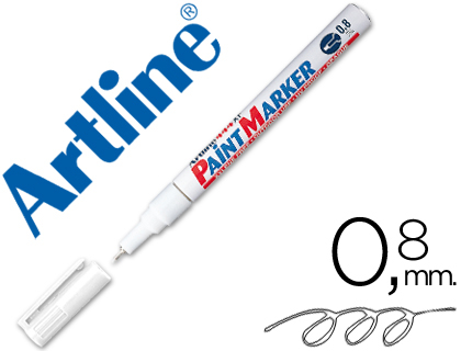 [EK-444 XF] ROTULADOR ARTLINE MARCADOR PERMANENTE EK-444 XF BLANCO PUNTA REDONDA 0.8 MM METAL CAUCHO Y PLASTICO