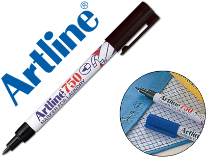 [EK-750] ROTULADOR ARTLINE MARCADOR PERMANENTE LAVABLE PARA TEXTILEK-750 NEGRO PUNTA REDONDA 0,7 MM EN BLISTER