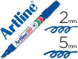 [EK-90 A] ROTULADOR ARTLINE MARCADOR PERMANENTE EK-90 AZUL PUNTA BISELADA 5 MM PAPEL METAL Y CRISTAL
