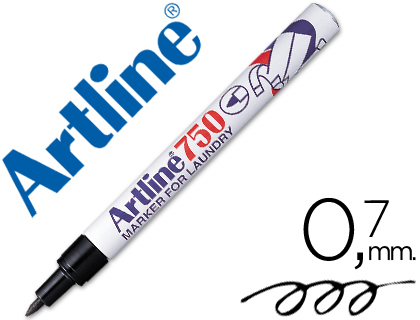 [EK-750 N] ROTULADOR ARTLINE MARCADOR PERMANENTE LAVABLE PARA TEXTIL EK-750 NEGRO PUNTA REDONDA 0,7 MM