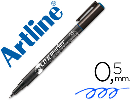 [EK-883A] ROTULADOR ARTLINE PARA CD PUNTA DE FIBRA PERMANENTE EK-883 AZUL -PUNTA REDONDA 0.5 MM