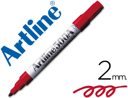 [EK-500 R] ROTULADOR ARTLINE PIZARRA EK-500 ROJO PUNTA REDONDA 2 MM RECARGABLE