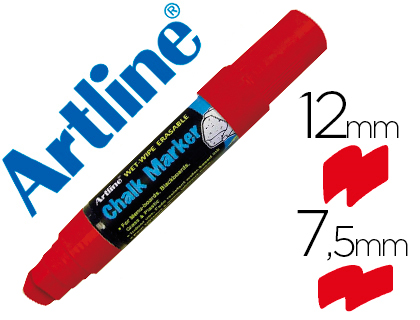 [EPW-12 RO-RE] ROTULADOR ARTLINE PIZARRA VERDE NEGRA EPW-12 MM COLOR ROJO