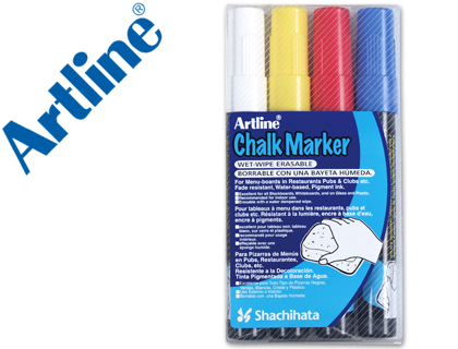 [EPW-4-ST] ROTULADOR ARTLINE PIZARRA VERDE NEGRA EPW-4-ST BOLSA DE 4 UNIDADES COLORES SURTIDOS