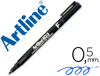 [EK-853A] ROTULADOR ARTLINE RETROPROYECCION PUNTA FIBRA PERMANENTE EK-853 AZUL -PUNTA REDONDA 0.5 MM