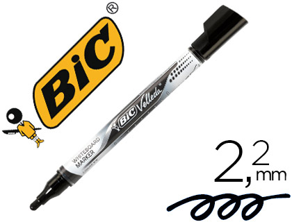 [902088] ROTULADOR BIC VELLEDA LIQUID POCKET PUNTA REDONDA 2,2 MM NEGRO