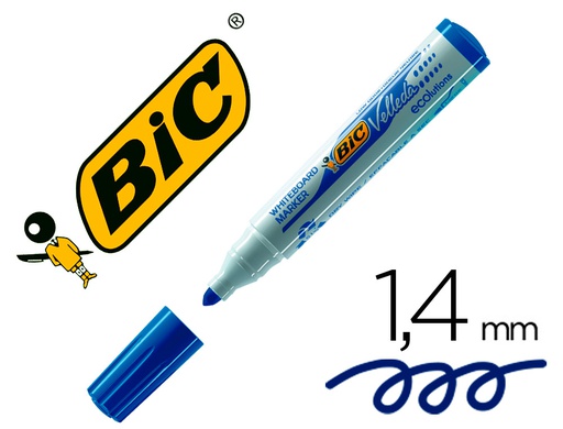 [525826] ROTULADOR BIC VELLEDA PARA PIZARRA AZUL PUNTA REDONDA 1,3 MM