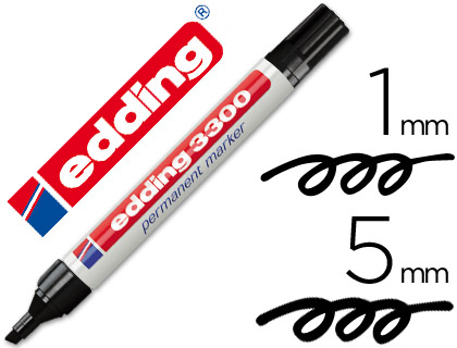 [3300-01] ROTULADOR EDDING MARCADOR 3300 N.1 NEGRO PUNTA BISELADA RECARGABLE
