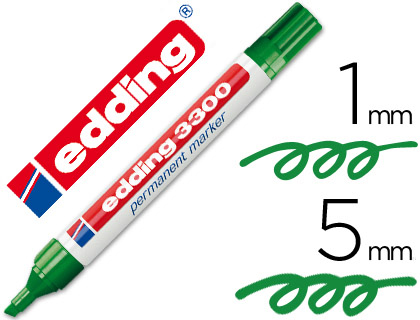 [3300-04] ROTULADOR EDDING MARCADOR 3300 N.4 VERDE PUNTA BISELADA RECARGABLE