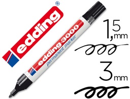 [3000-01] ROTULADOR EDDING MARCADOR PERMANENTE 3000 NEGRO -PUNTA REDONDA 1,5-3 MM