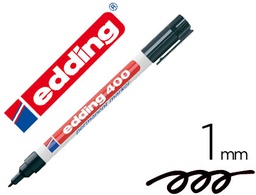 [400-01] ROTULADOR EDDING MARCADOR PERMANENTE 400 NEGRO PUNTA REDONDA 1 MM RECARGABLE