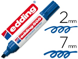 [500-03] ROTULADOR EDDING MARCADOR PERMANENTE 500 AZUL PUNTA BISELADA 7 MM RECARGABLE
