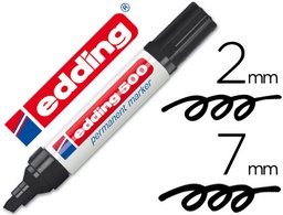 [500-01] ROTULADOR EDDING MARCADOR PERMANENTE 500 NEGRO PUNTA BISELADA 7 MM RECARGABLE