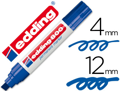[800-03] ROTULADOR EDDING MARCADOR PERMANENTE 800 AZUL PUNTA BISELADA 12 MM
