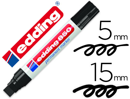 [850-01] ROTULADOR EDDING MARCADOR PERMANENTE 850 NEGRO PUNTA BISELADA 5-15 MM RECARGABLE