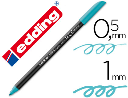 [1200-14] ROTULADOR EDDING PUNTA FIBRA 1200 AZUL TURQUESA N.14 PUNTA REDONDA 0.5 MM