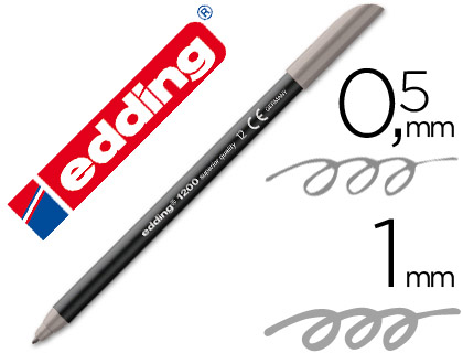 [1200-12] ROTULADOR EDDING PUNTA FIBRA 1200 GRIS N.12 PUNTA REDONDA 0.5 MM
